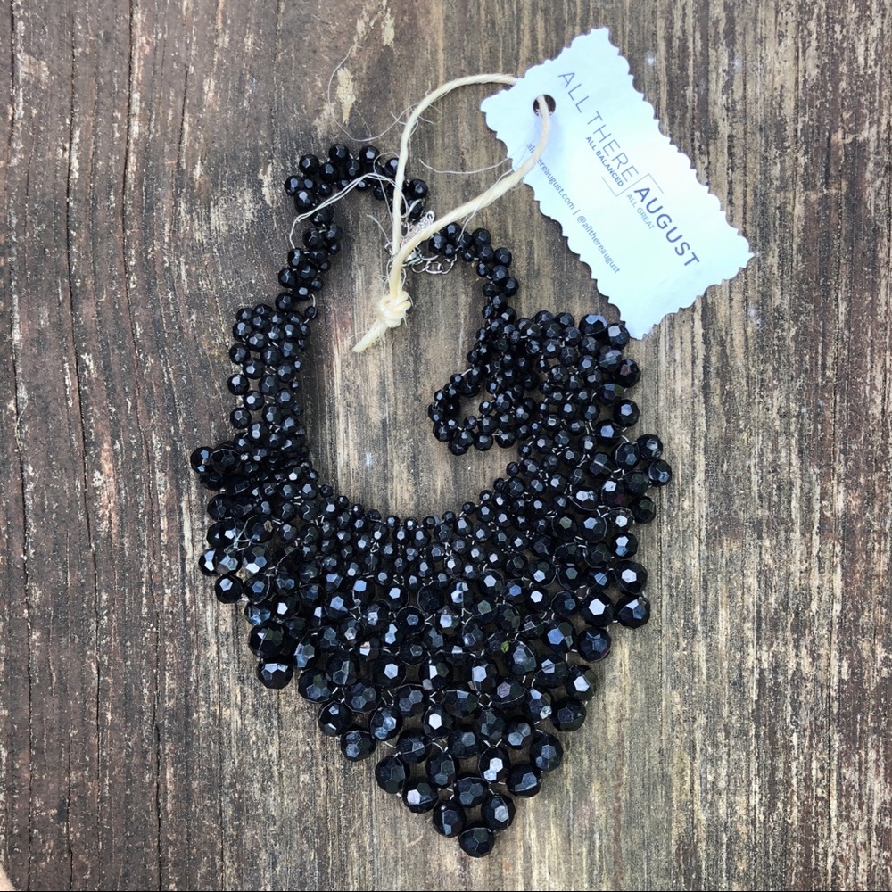 Black Beaded Waterfall Necklace